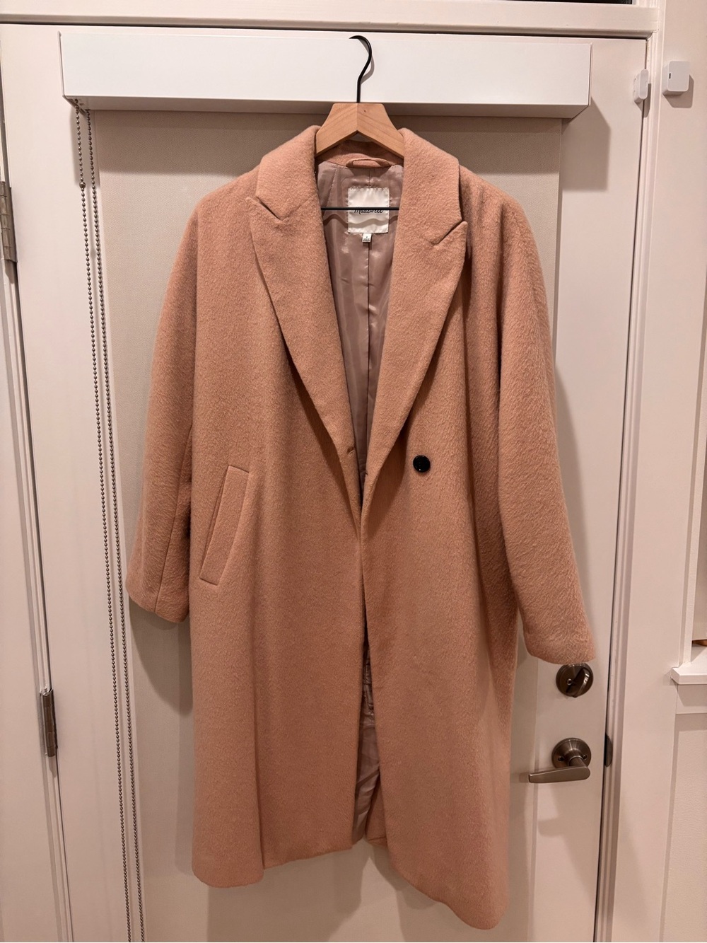 Madewell Blush/Taupe Wool-Blend Pea Coat